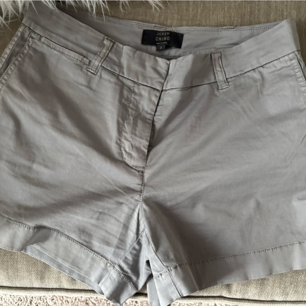 J. Crew Gray Flat Front Shorts Casual Cotton Blend